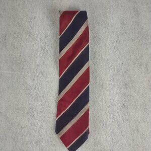 Paul Dione Men's Burgundy, Blue, Yellow, Striped 100% Silk Italian Made Necktie